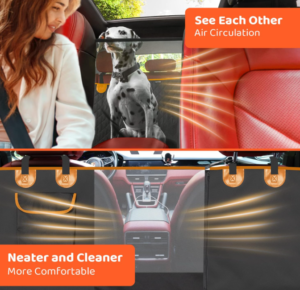 housse siège voiture chien avec fenêtre en maille respirante pour meilleure circulation d’air