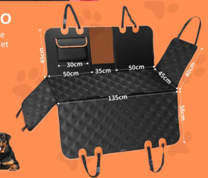 housse siège voiture chien dimensions 135x58 cm protection banquette arrière imperméable avec rabats latéraux et attaches appuie-tête