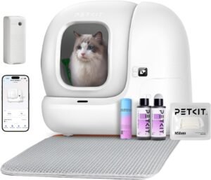 Litière automatique pour chat PETKIT Pura Max 2 avec bac autonettoyant, grande capacité et contrôle via application mobile