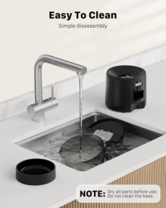 distributeur croquettes chat démontable et facile à nettoyer avec réservoir lavable et gamelle amovible