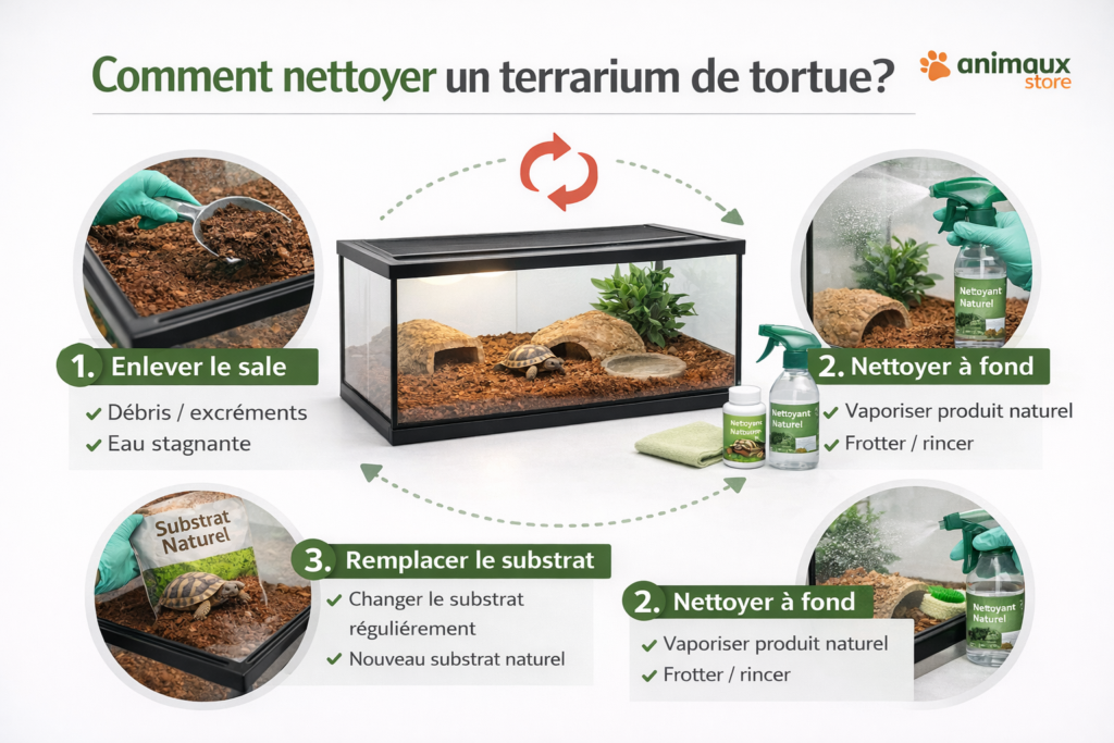 comment nettoyer un terrarium de tortue