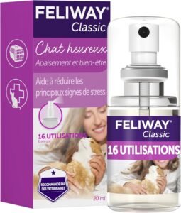 spray phéromones chat FELIWAY Classic 20 ml environ 16 utilisations recommandé par vétérinaires
