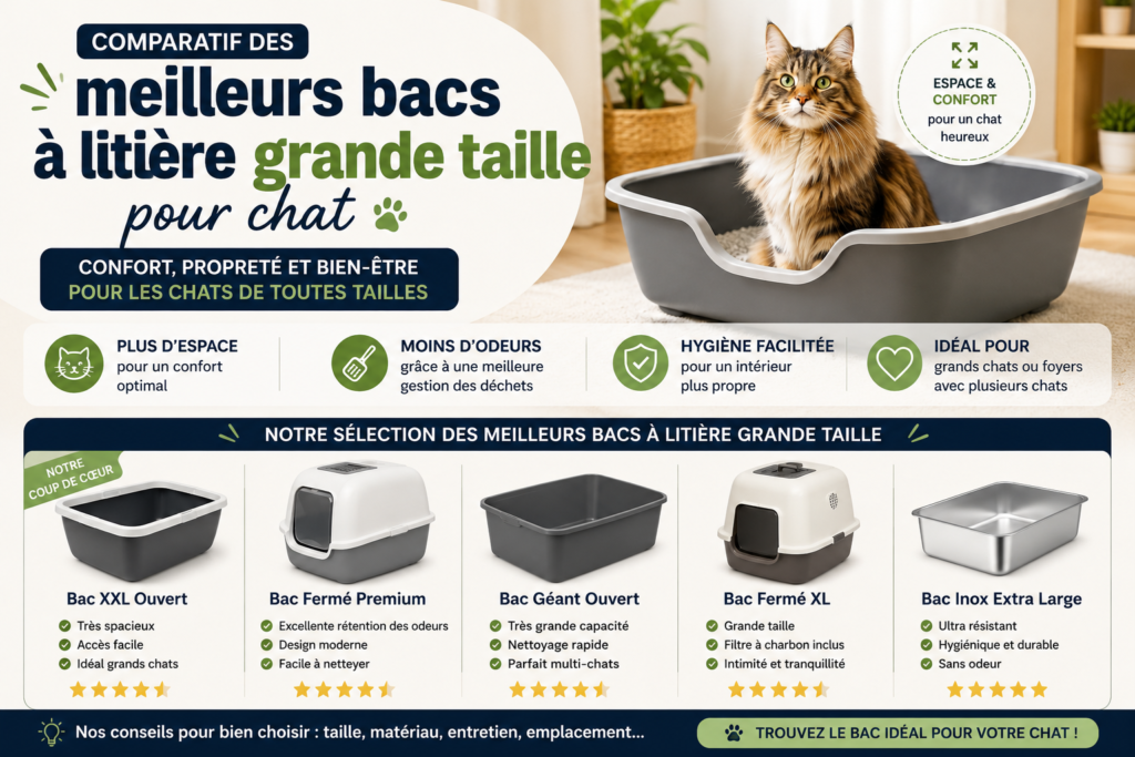 bacs à litière grande taille pour chat
